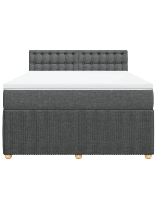 Box spring postel s matrací tmavě šedá 140x200 cm textil