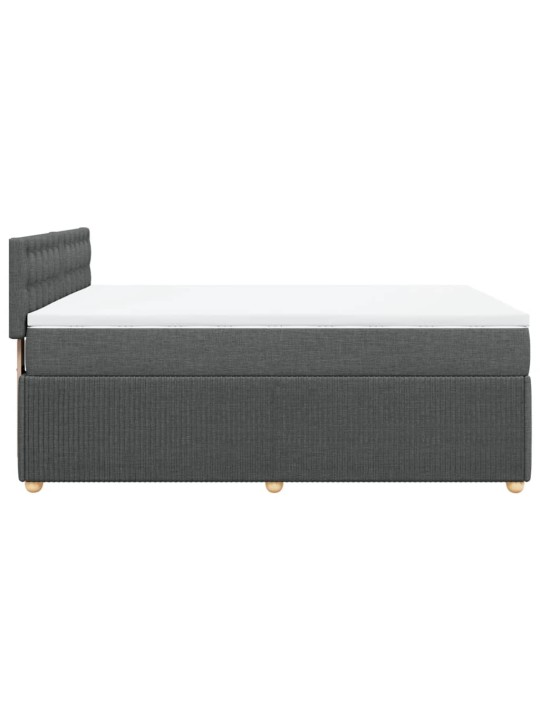 Box spring postel s matrací tmavě šedá 140x200 cm textil