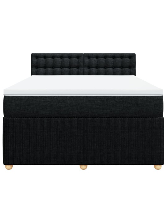 Box spring postel s matrací černá 140x200 cm textil
