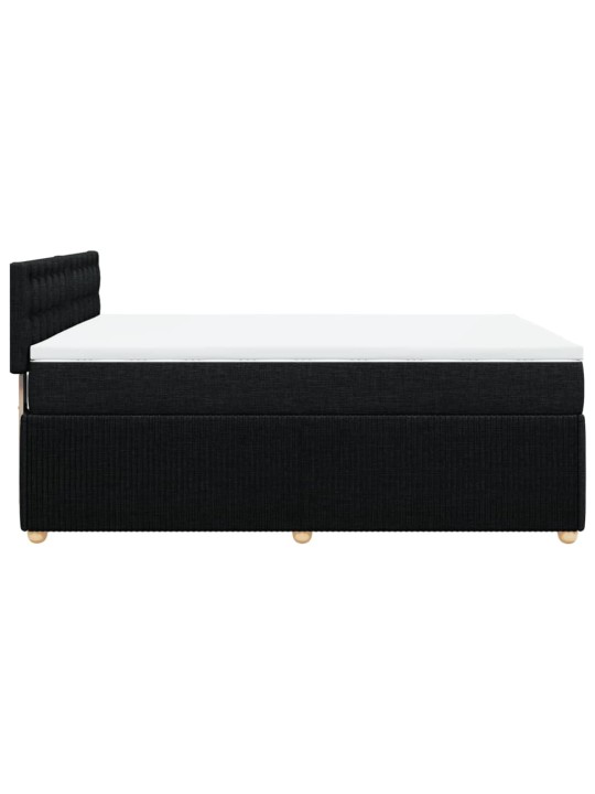 Box spring postel s matrací černá 140x200 cm textil