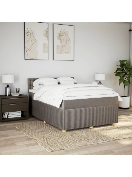 Box spring postel s matrací taupe 140x200 cm textil