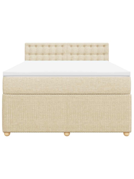 Box spring postel s matrací krémová 140x200 cm textil