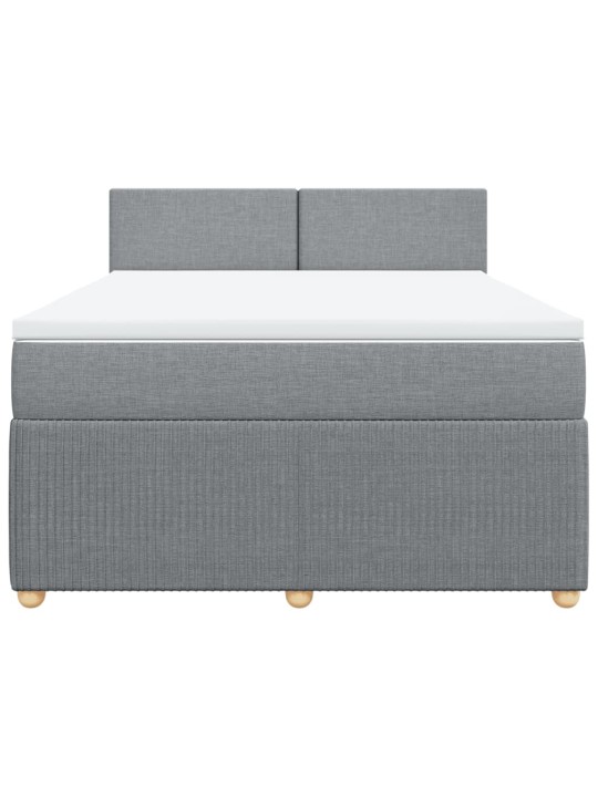 Box spring postel s matrací světle šedá 160 x 200 cm textil