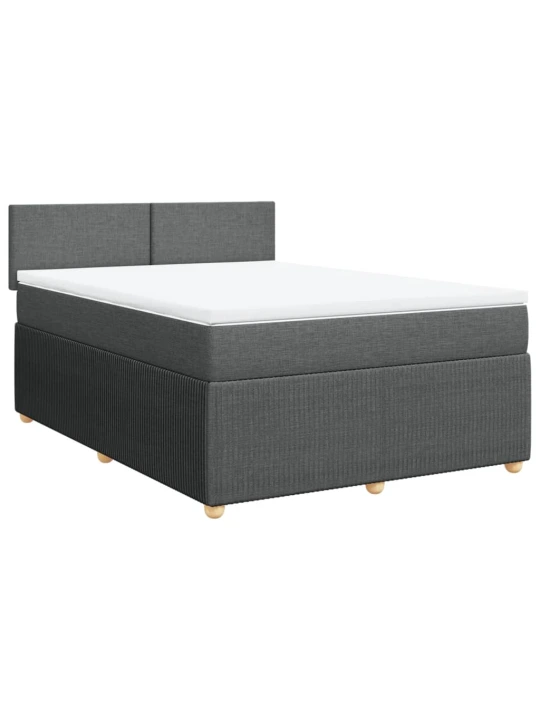 Box spring postel s matrací tmavě šedá 160x200 cm textil
