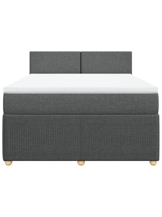 Box spring postel s matrací tmavě šedá 160x200 cm textil