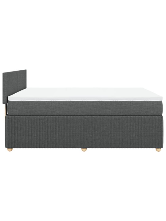 Box spring postel s matrací tmavě šedá 160x200 cm textil