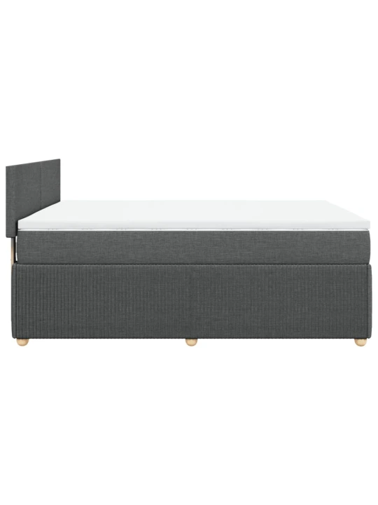 Box spring postel s matrací tmavě šedá 160x200 cm textil