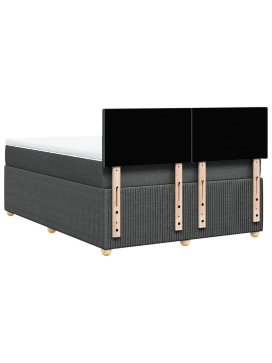 Box spring postel s matrací tmavě šedá 160x200 cm textil