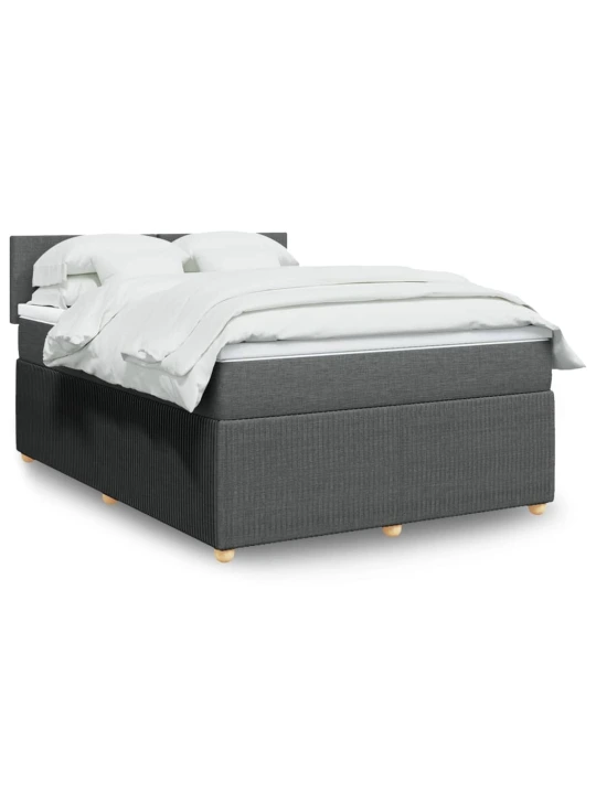 Box spring postel s matrací tmavě šedá 160x200 cm textil