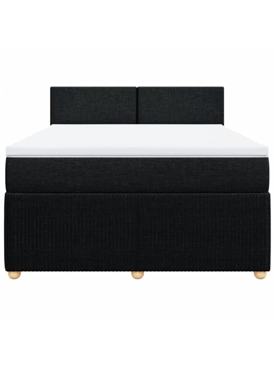 Box spring postel s matrací černá 160x200 cm textil