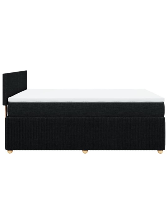 Box spring postel s matrací černá 160x200 cm textil