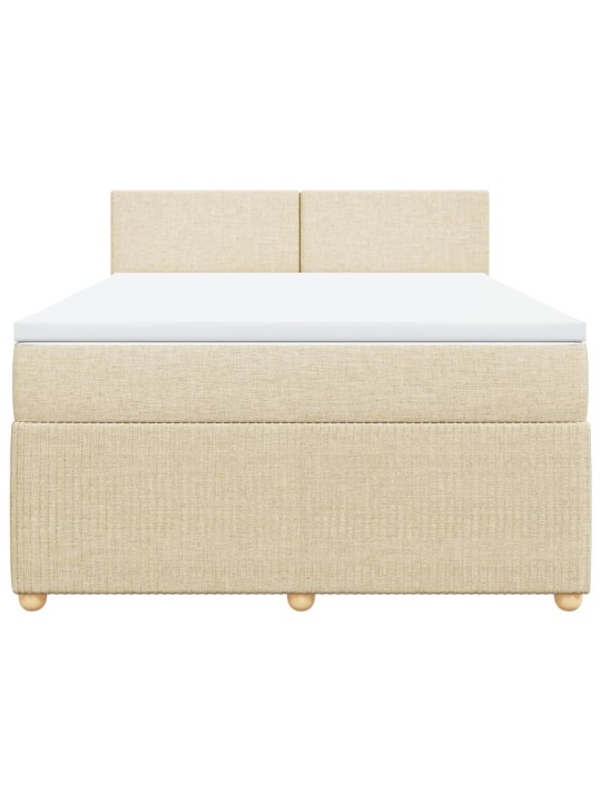Box spring postel s matrací krémová 160x200 cm textil