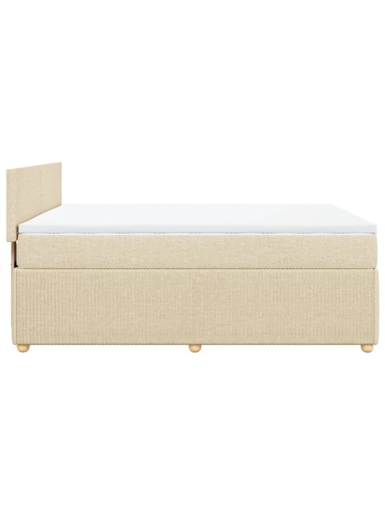 Box spring postel s matrací krémová 160x200 cm textil