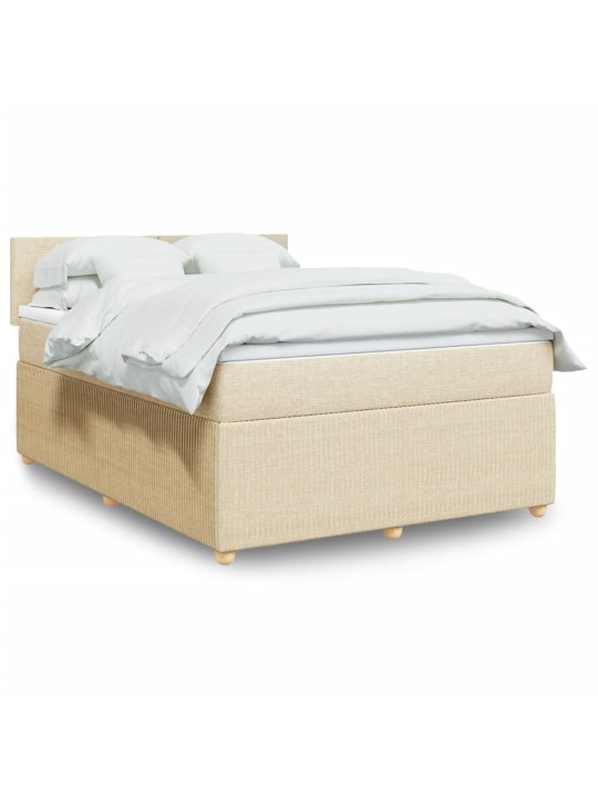 Box spring postel s matrací krémová 160x200 cm textil