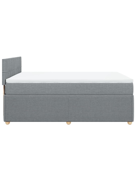 Box spring postel s matrací světle šedá 160 x 200 cm textil