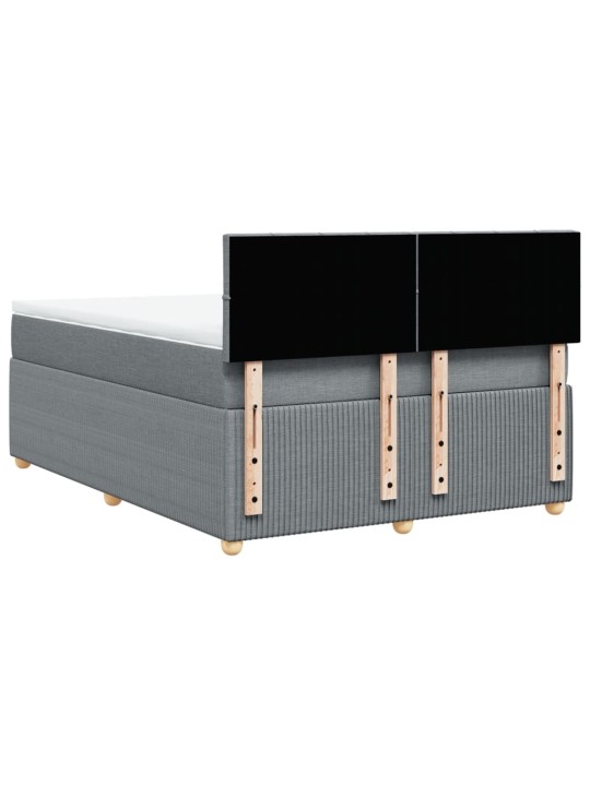 Box spring postel s matrací světle šedá 160 x 200 cm textil