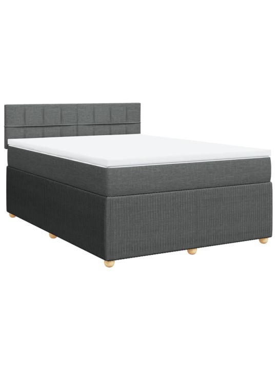 Box spring postel s matrací tmavě šedá 160x200 cm textil
