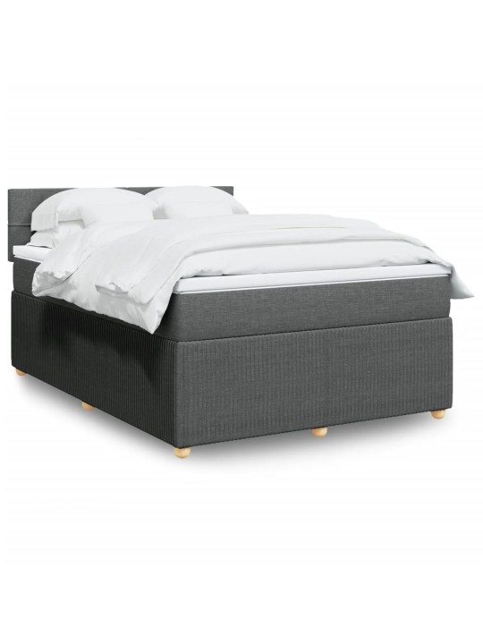 Box spring postel s matrací tmavě šedá 160x200 cm textil