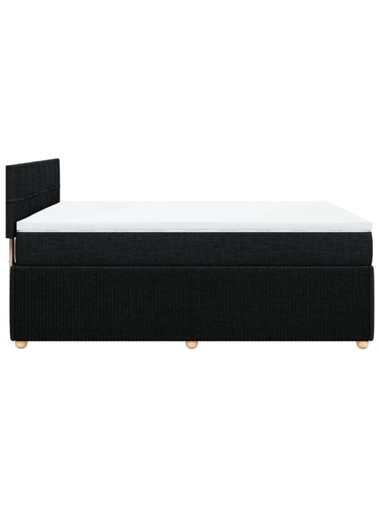 Box spring postel s matrací černá 160x200 cm textil