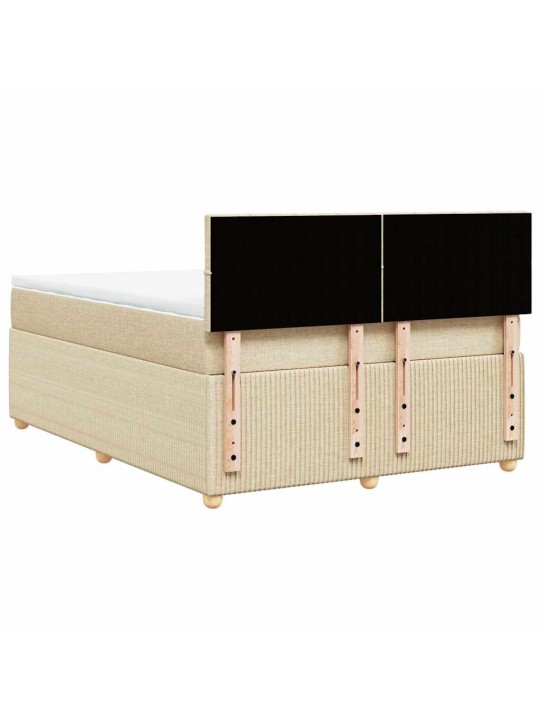 Box spring postel s matrací krémová 160x200 cm textil