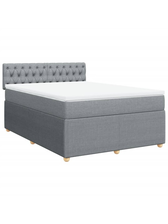 Box spring postel s matrací světle šedá 160 x 200 cm textil