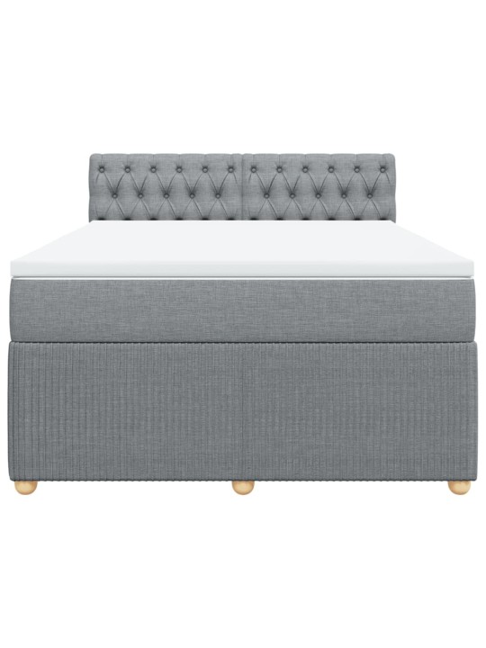 Box spring postel s matrací světle šedá 160 x 200 cm textil