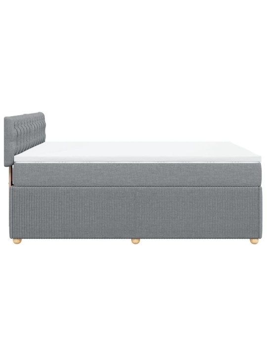 Box spring postel s matrací světle šedá 160 x 200 cm textil