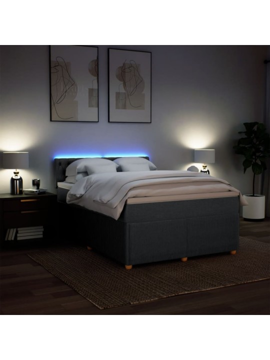 Box spring postel s matrací tmavě šedá 160x200 cm textil