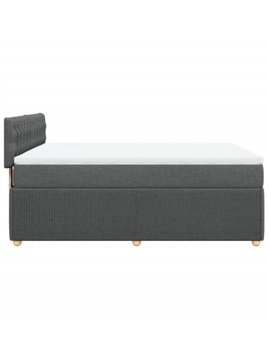 Box spring postel s matrací tmavě šedá 160x200 cm textil