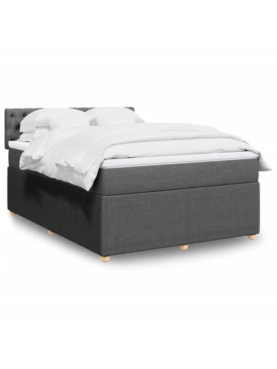 Box spring postel s matrací tmavě šedá 160x200 cm textil