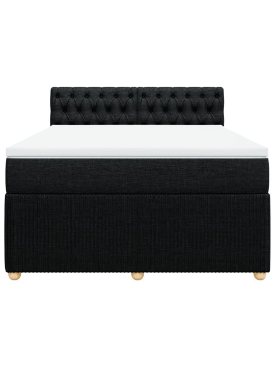 Box spring postel s matrací černá 160x200 cm textil