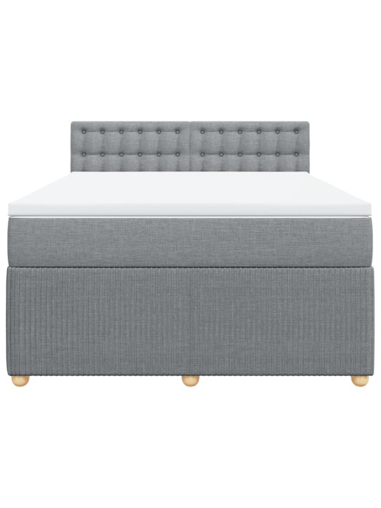 Box spring postel s matrací světle šedá 160 x 200 cm textil