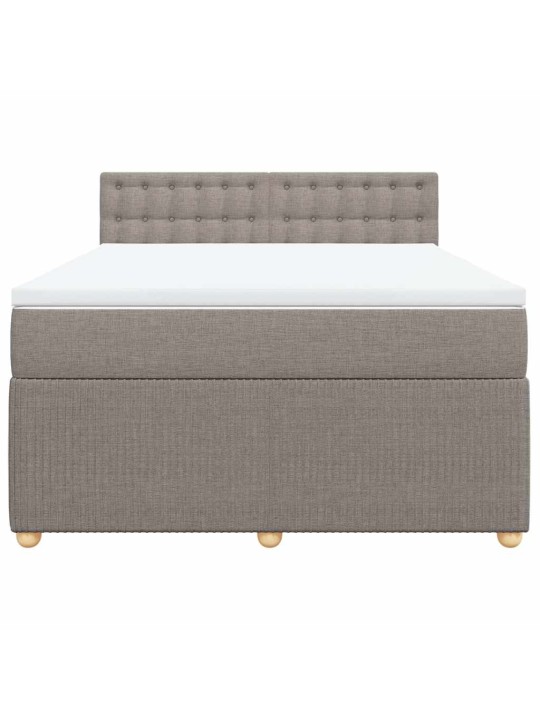 Box spring postel s matrací taupe 160x200 cm textil