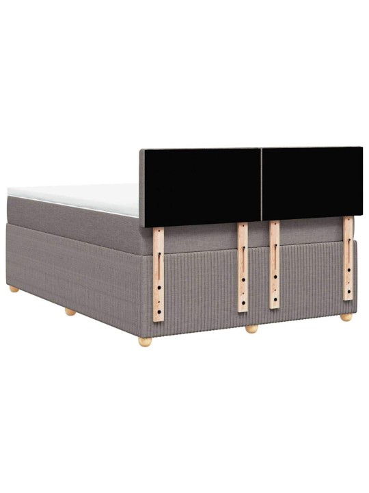 Box spring postel s matrací taupe 160x200 cm textil