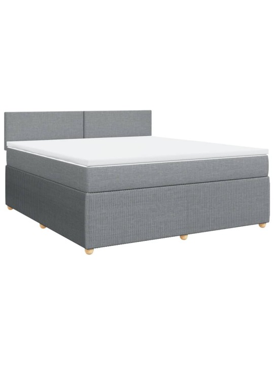Box spring postel s matrací světle šedá 180 x 200 cm textil