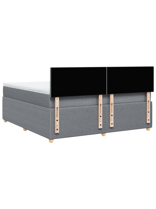 Box spring postel s matrací světle šedá 180 x 200 cm textil