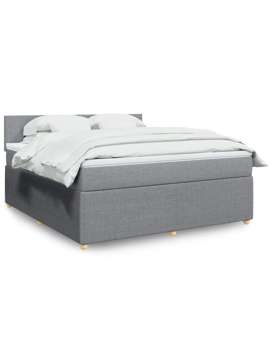 Box spring postel s matrací světle šedá 180 x 200 cm textil