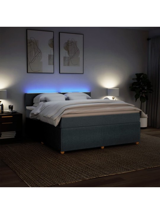 Box spring postel s matrací tmavě šedá 180x200 cm textil