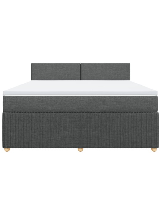 Box spring postel s matrací tmavě šedá 180x200 cm textil