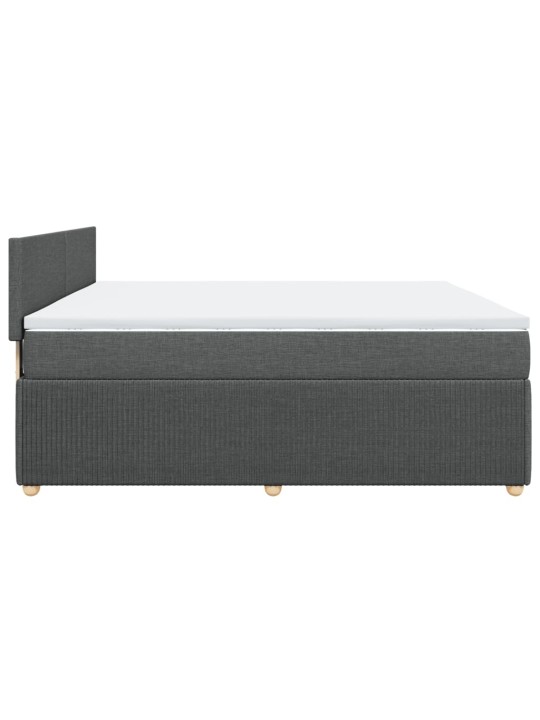 Box spring postel s matrací tmavě šedá 180x200 cm textil