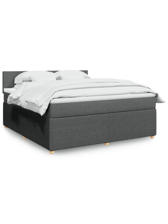 Box spring postel s matrací tmavě šedá 180x200 cm textil
