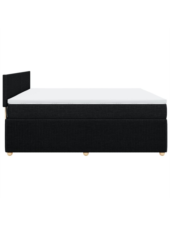 Box spring postel s matrací černá 180x200 cm textil