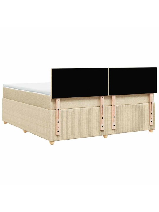 Box spring postel s matrací krémová 180x200 cm textil