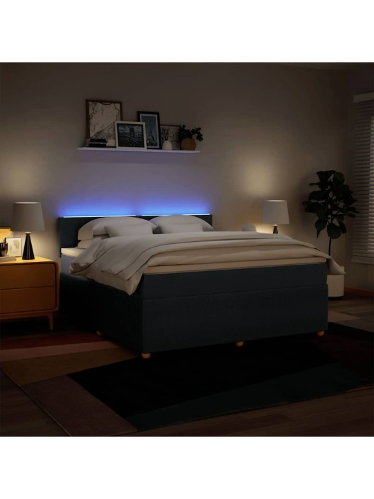 Box spring postel s matrací modrá 180x200 cm textil