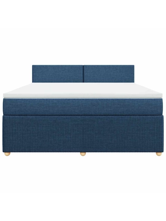 Box spring postel s matrací modrá 180x200 cm textil