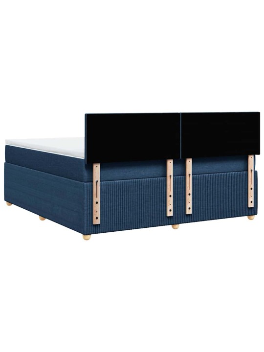 Box spring postel s matrací modrá 180x200 cm textil