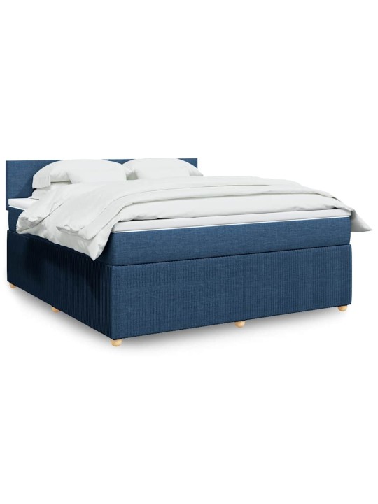 Box spring postel s matrací modrá 180x200 cm textil