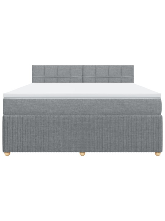 Box spring postel s matrací světle šedá 180 x 200 cm textil