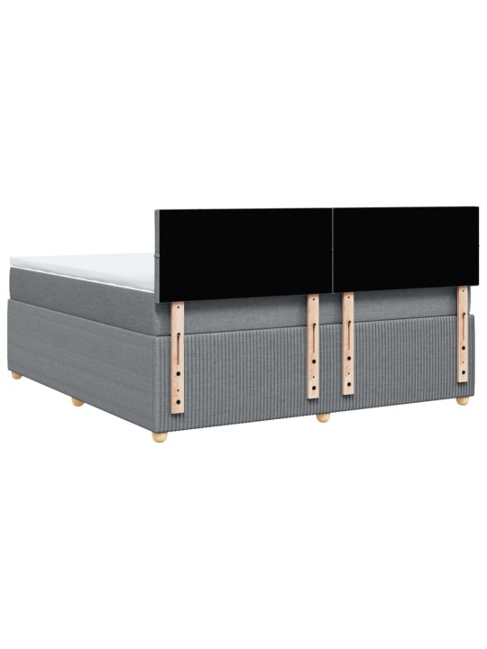 Box spring postel s matrací světle šedá 180 x 200 cm textil