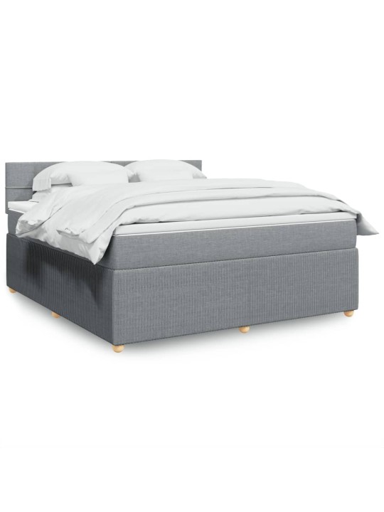 Box spring postel s matrací světle šedá 180 x 200 cm textil